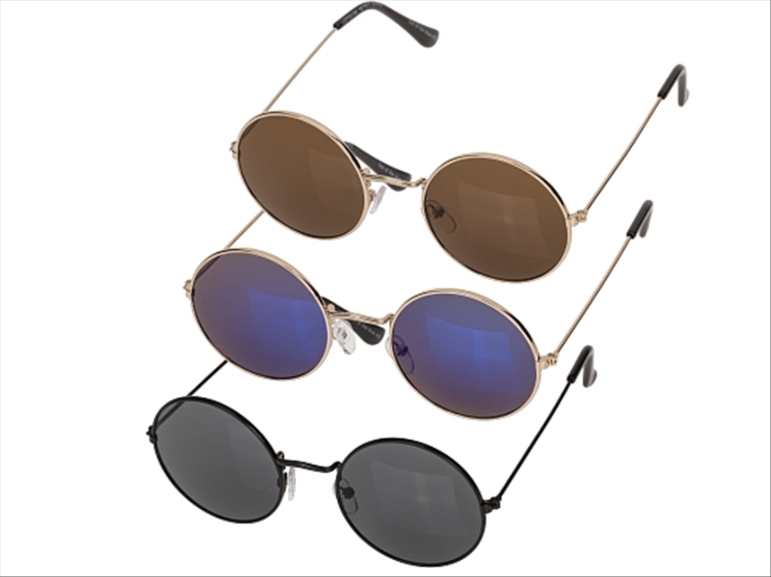 Sonnenbrille Unisex 3ass 6x schwarz, 3x gold, 3x braun