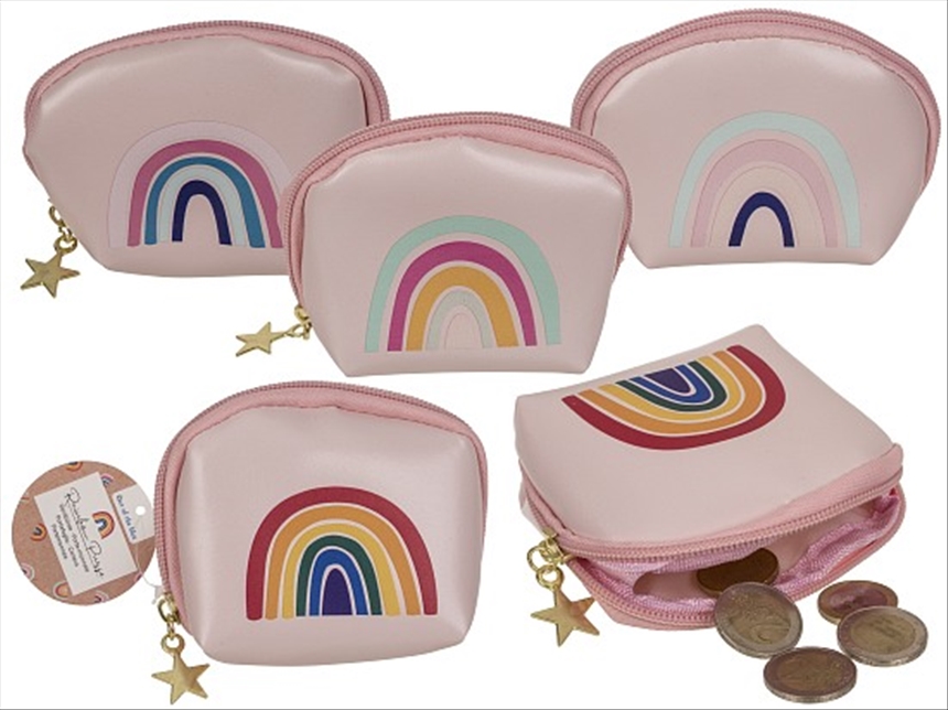 Portemonnaie Kinder Regenbogen 4ass 12x8x4cm %100 Polyester
