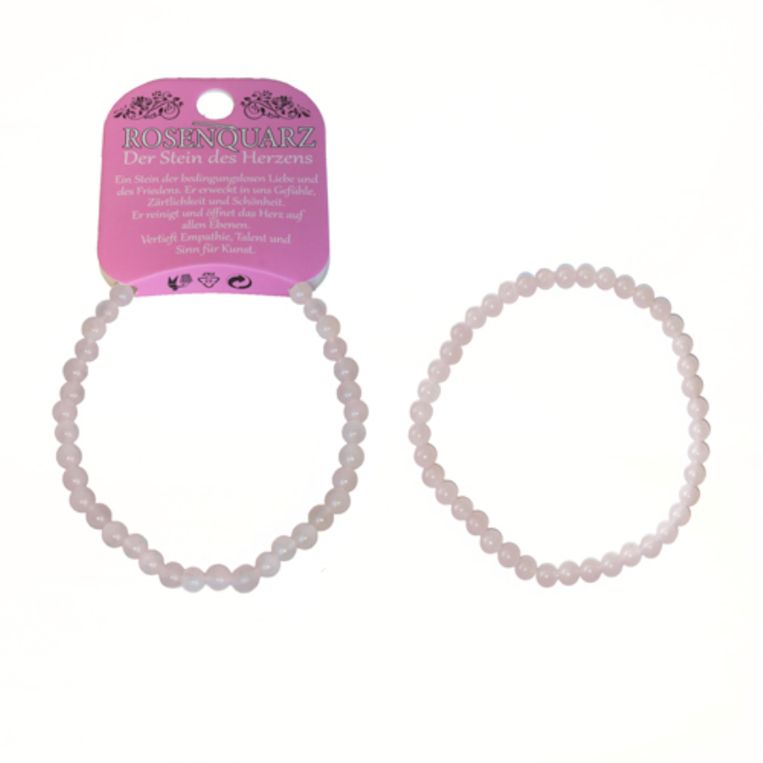 Naturedelstein Armband Rosenquarz 190x4mm