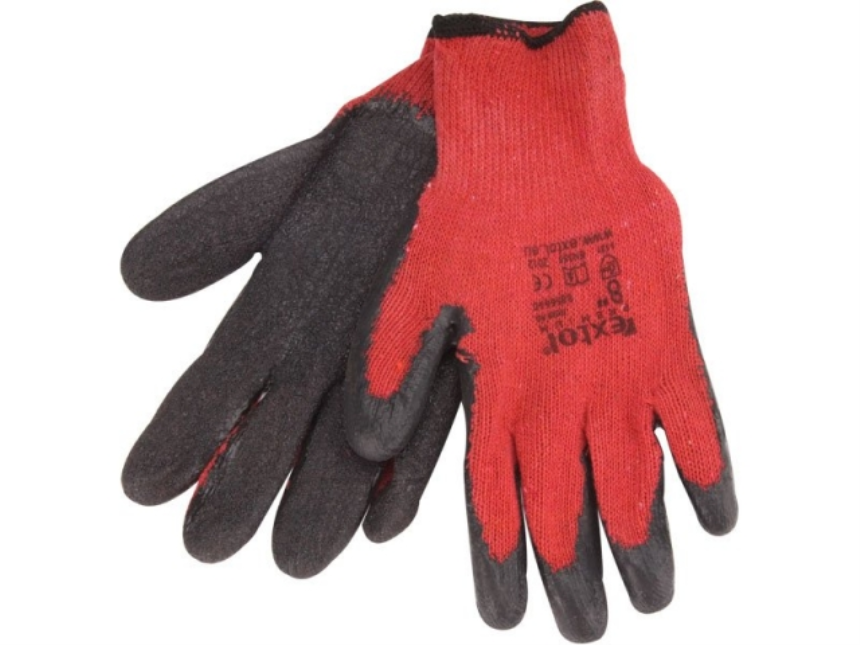 Arbeits Handschuhe Baumwolle mit Latex Ueberzug Einheitsgr&amp;#246;sse Extol Premium