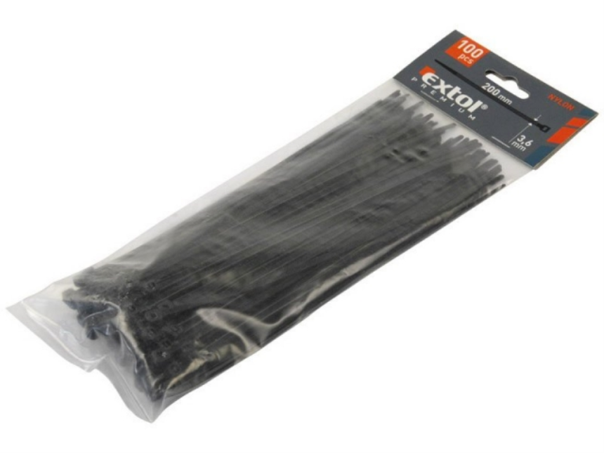 Kabelbinder 280x3.6mm 100Stck. schwarz Extol Premium