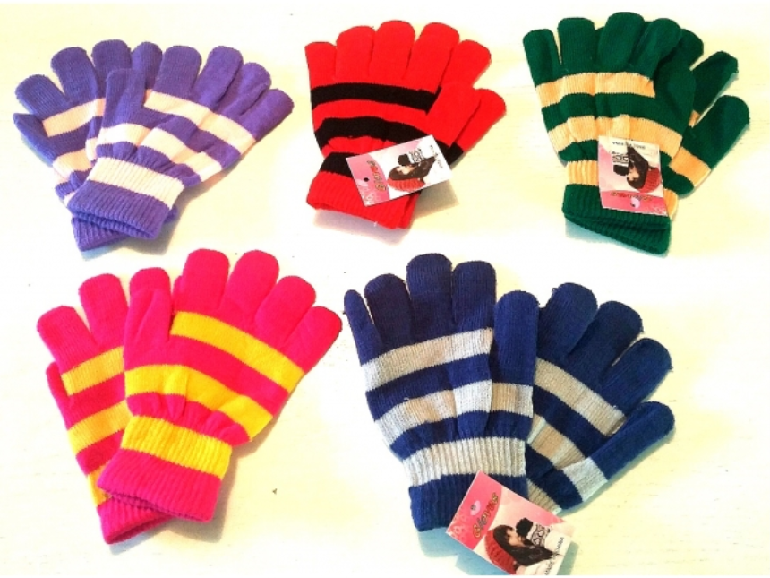 Handschuhe Damen gestrickt gestreift ass
