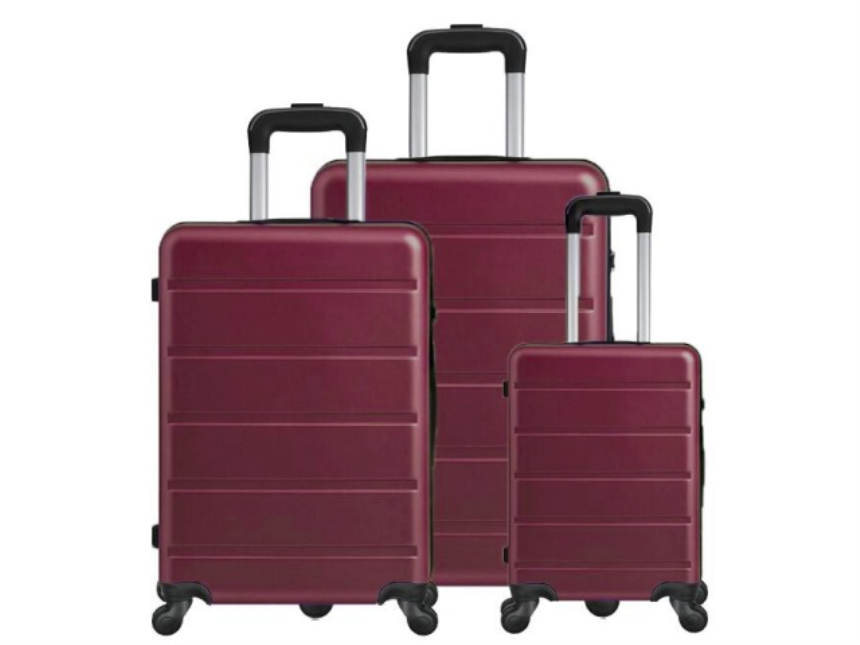 Hartschalen Koffer mit klein f&amp;#252;r Easy Jet ABS 3-teilig Rot
