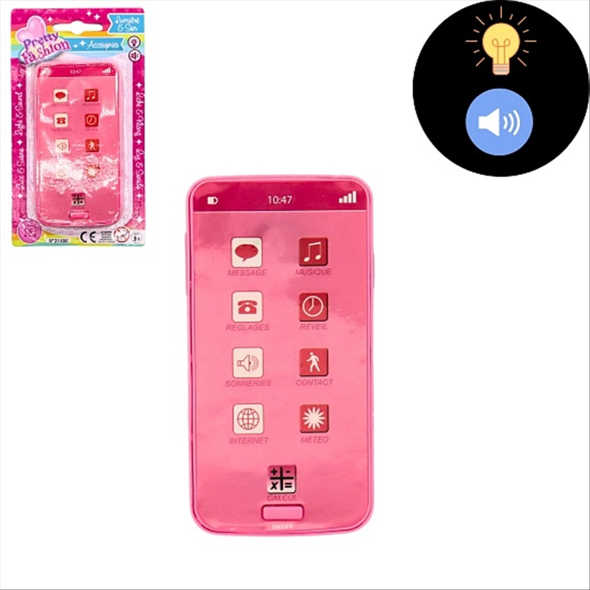 Mobiltelefon mit Ton und Licht 11.5x6cm 2ass