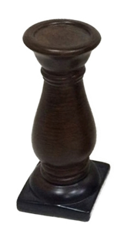 Kerzenhalter Holzoptik dunkelbraun Keramik 26x10x10cm