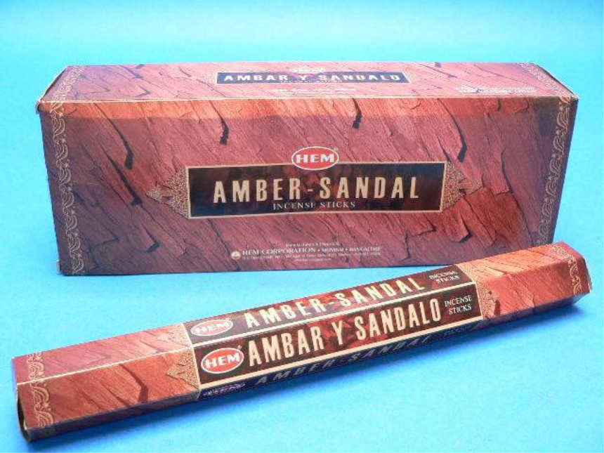 R&amp;#228;ucherst&amp;#228;bchen HEM 6eckig 20sticks AMBER SANDAL