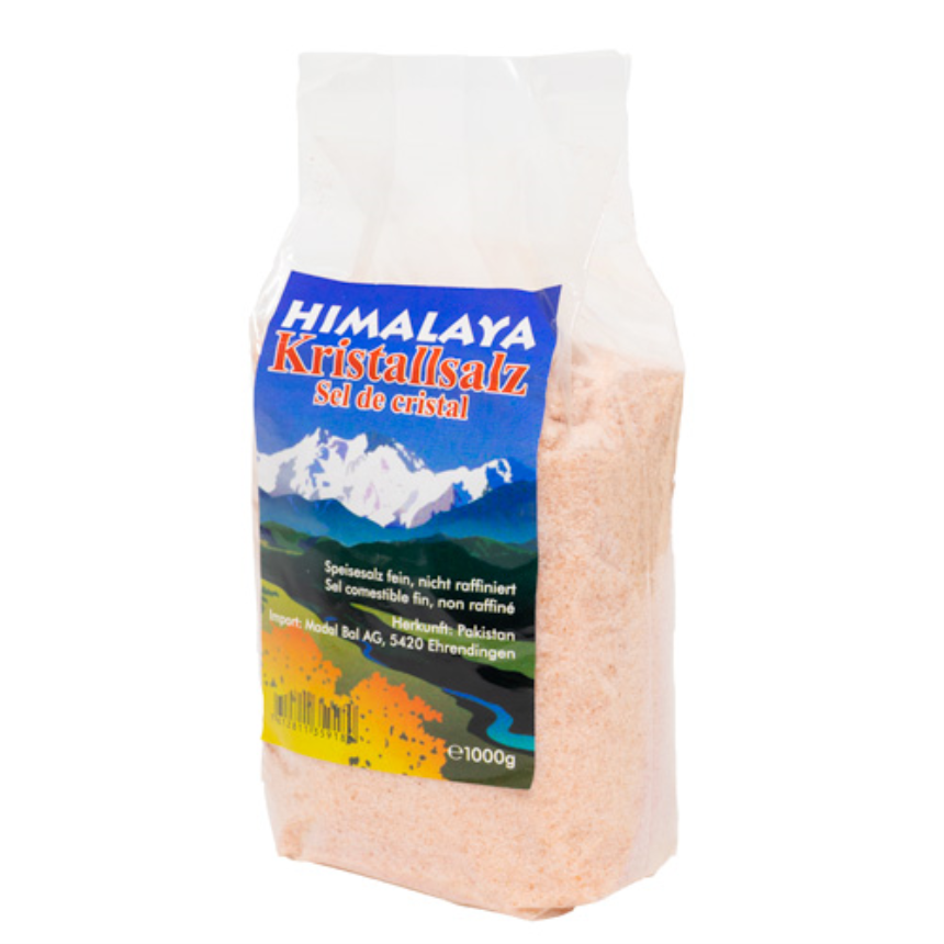 Himalaya-Speisesalz rosa fein 1kg im PE-Beutel Madal Bal Eti.