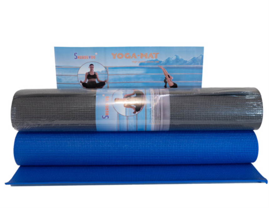 Yogamatte 173x61cm Dicke 5mm blau anthrazit 2ass