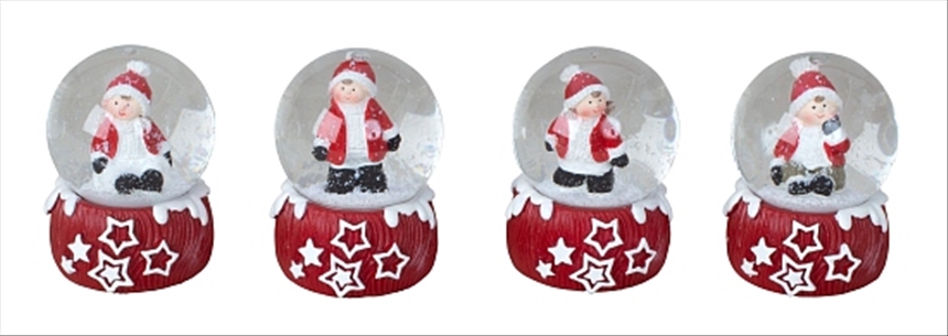 Schneekugel Weihnachten rot/weiss 6.5x4cm