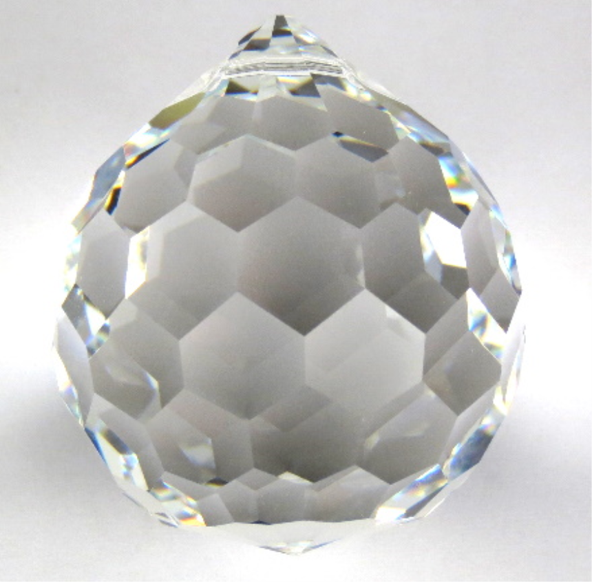 Kristallglas Kugel 40mm Sechseck-Facetten