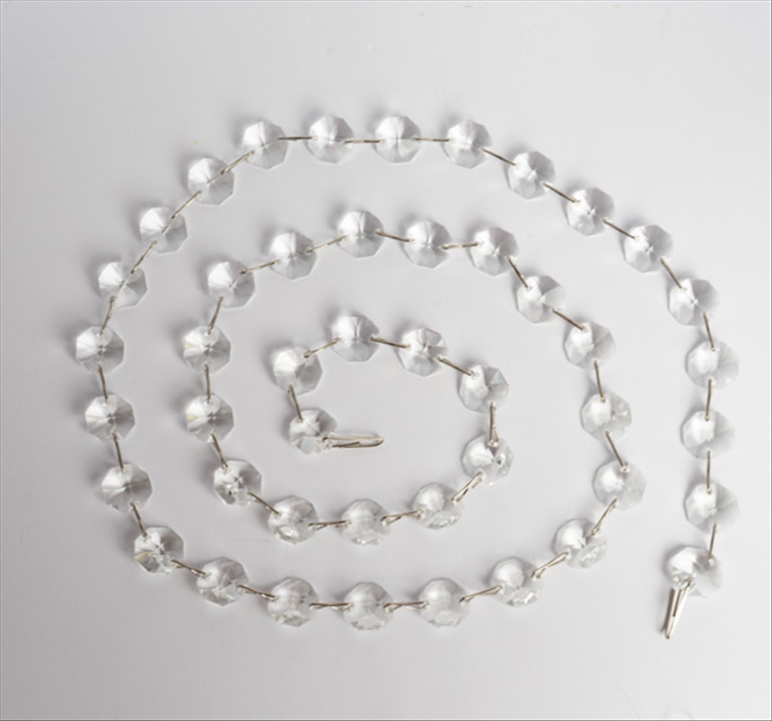 Kristallglas 95cm-Kette mit Achtecken 14mm Bleifrei