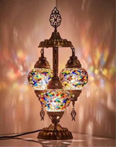 Lampe Mosaik Tischlampe mit 3 Lampen h50cm Diam. 3x13cm T&amp;#252;rkei