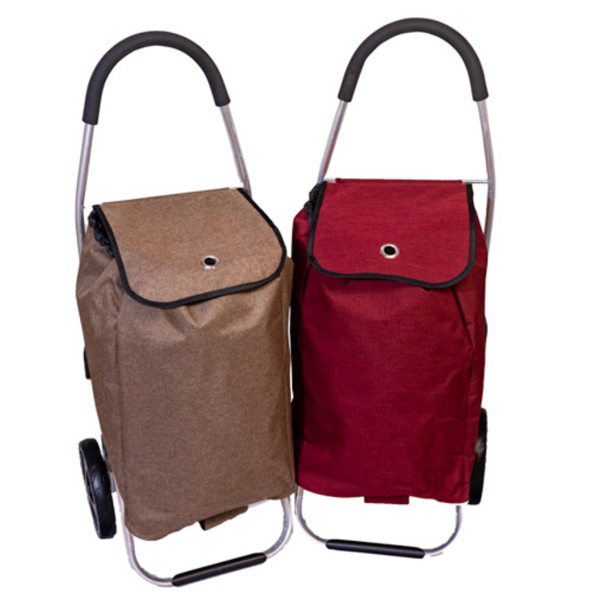 Einkaufswagen m. Aluminiumgestelle 100x45x36cm 47L max 40kg uni bordeaux, brown 2ass