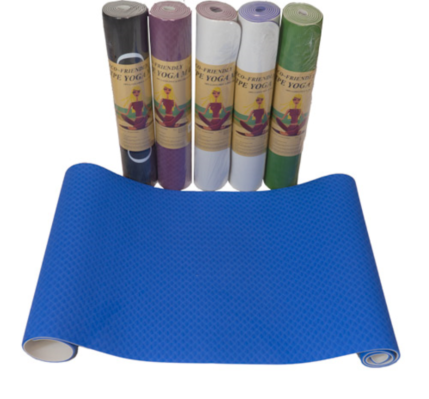 Yogamatte zweifarbig TPE 180x58cm Dicke 5mm zuf&amp;#228;llig ass