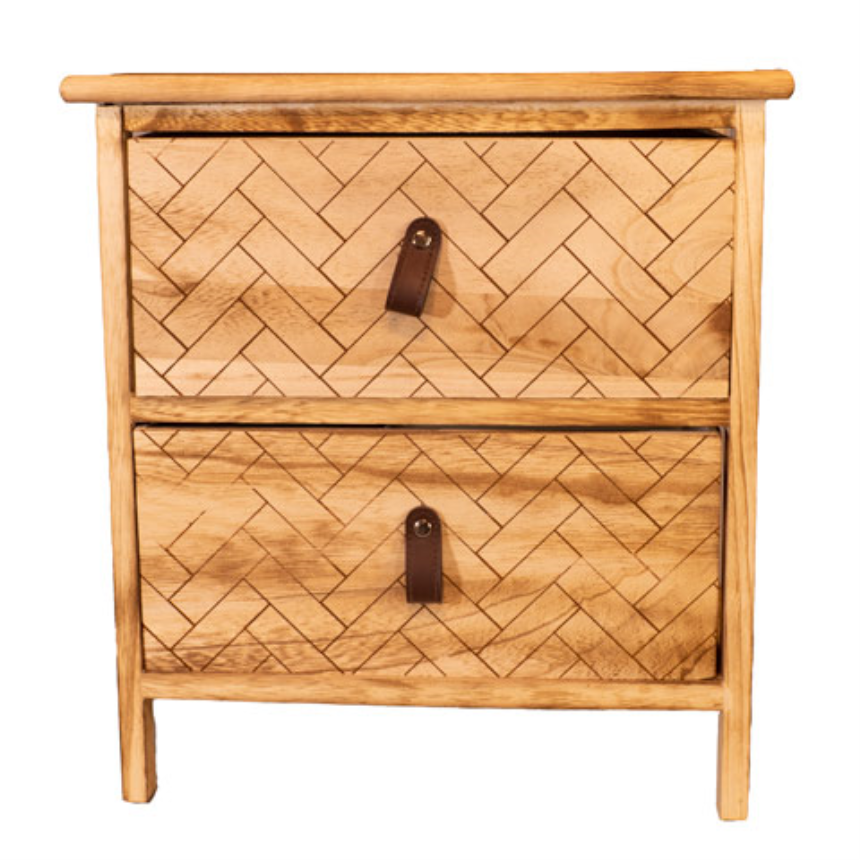 M&amp;#246;bel mit Struktur 2 Schubladen Sperrholz 40x29x43cm