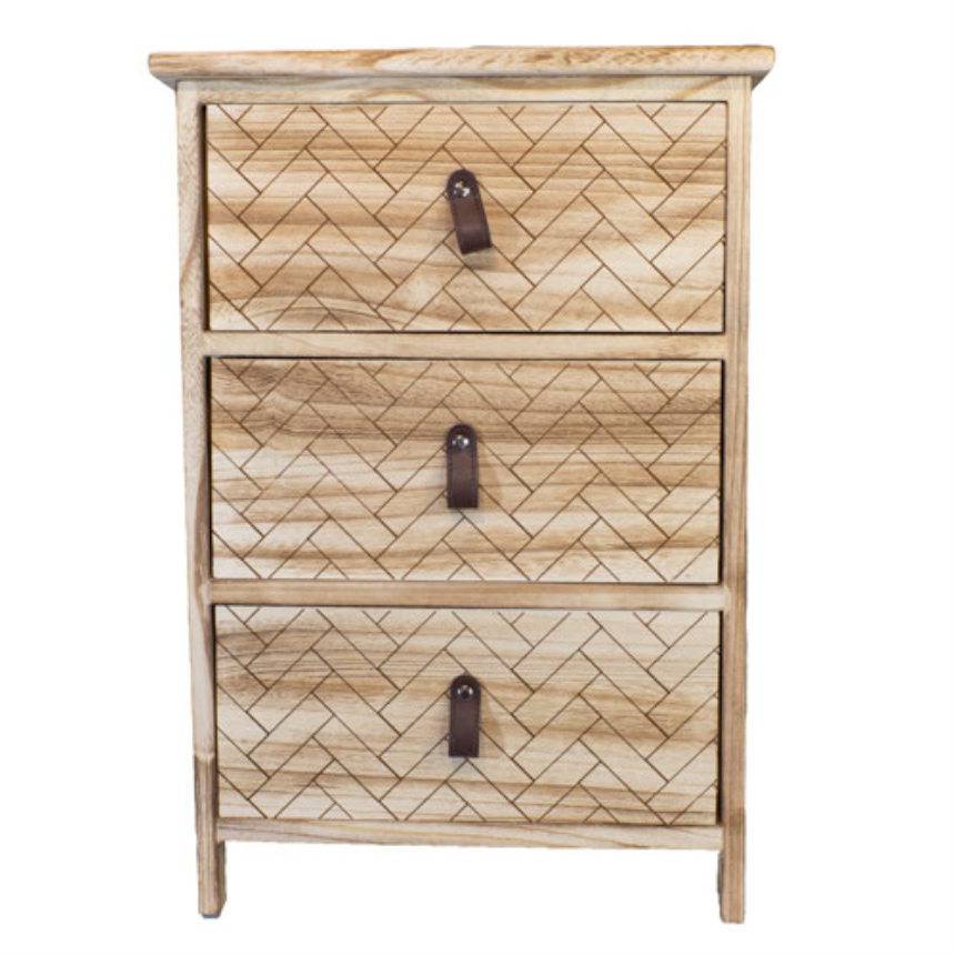 M&amp;#246;bel mit Struktur 3 Schubladen Sperrholz 40x29x58cm
