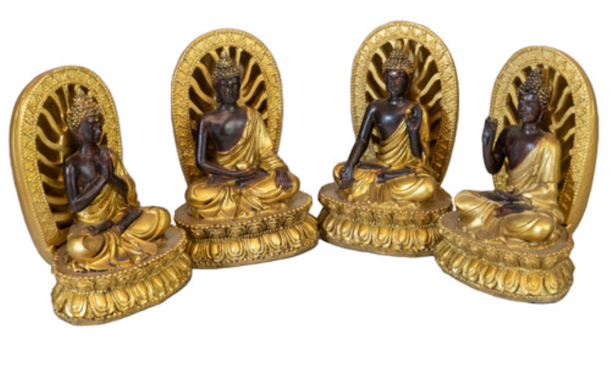 Buddha sitzend mit Licht 4ass 12x6x7.5cm