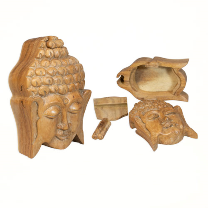 Schatulle Buddha helles Holz