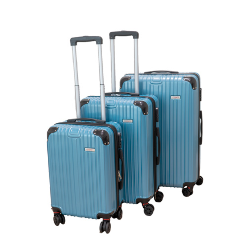 Hartschalen Koffer Polycarbonat 3-teilig blau ETERNITY 50, 60, 70cm