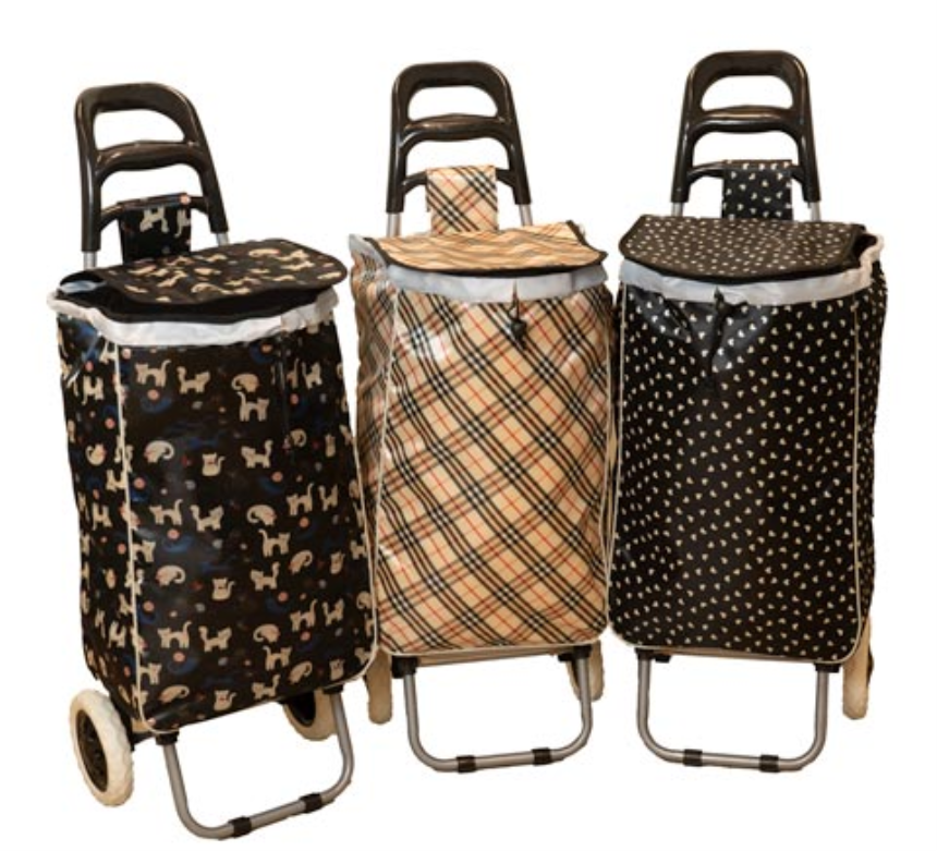 Einkaufswagen 98x34x27cm Katzen, Rauten, Herzen 3ass