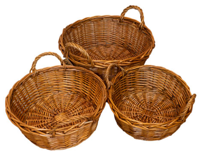 Korb 3er Set rund 42x17cm/36x15cm/30x13cm