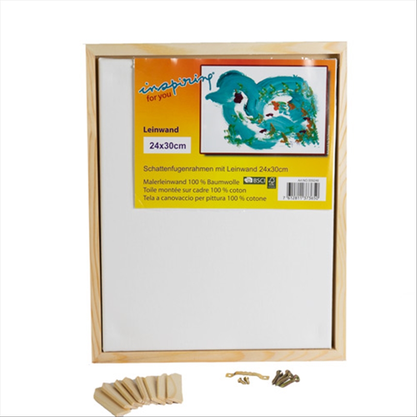 Floating canvas natural wood 24x30cm