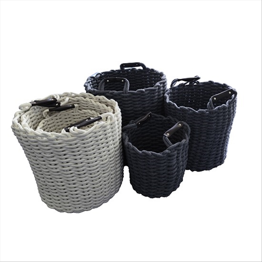 Korb 3er Set 2 Farben ass D28-40cm H27-37cm Kunststoff