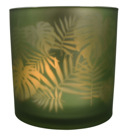 Windlicht Tropicana XXL 25x25x25cm gr&amp;#252;n Glas