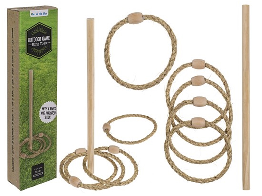 Ringwurfspiel inkl. Stange und 4 Ringe in Geschenkverpackung Holz