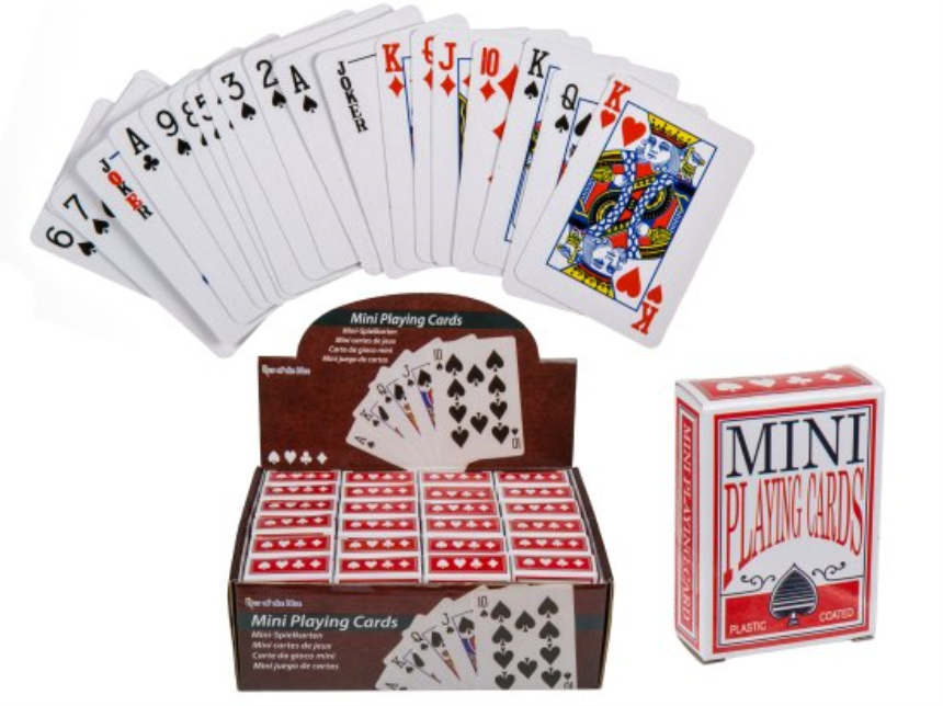 Spielkarten Poker mini 6x4cm 54 Karten pro Blatt 24 Stck im Display