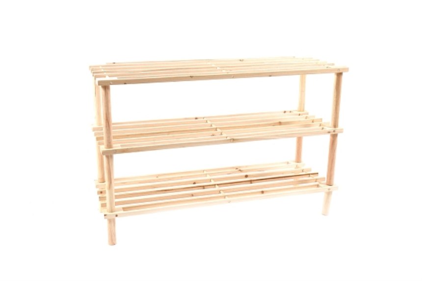 Schuhregal mit 3 B&amp;#246;den 74x26x48.5cm Holz