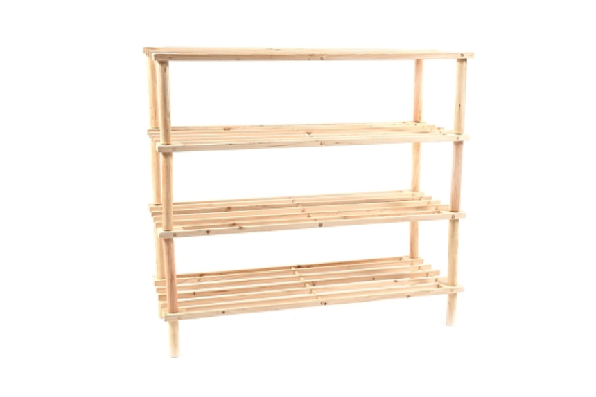 Schuregal mit 4 B&amp;#246;den 74x26x67cm Holz