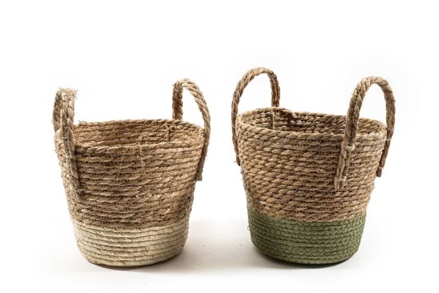 Korb rund mit Griffen ass 22x21cm