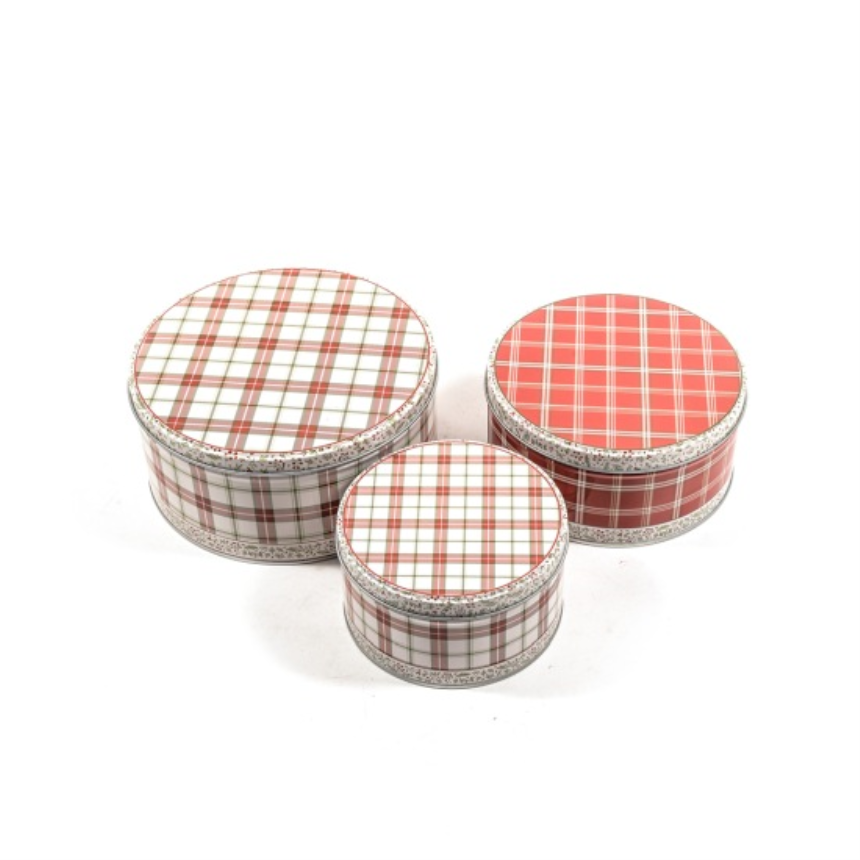 Keksdose 3er Set 13.5x7cm/16.5x7.5cm/19.5x9cm Metall