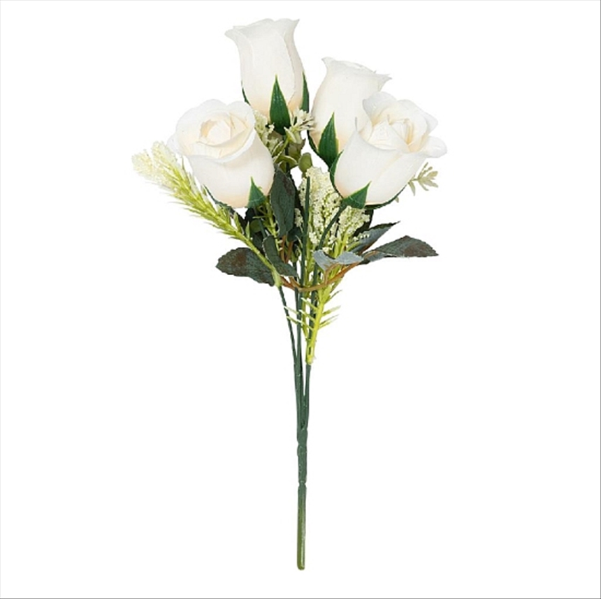 Rose weiss 5 Bl&amp;#252;ten 34cm