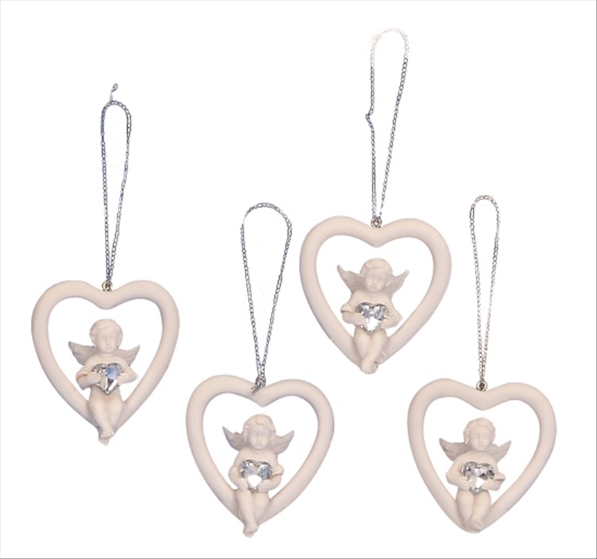 Baumschmuck Engel in Herz 6x5.5cm