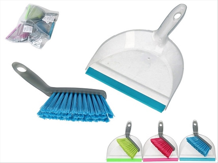 Bodenreinigung Schaufel und Wischer 3 Farben ass 26x18cm