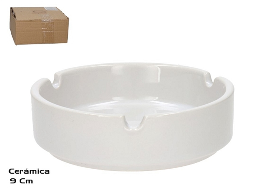 Aschenbecher weiss 9x2.7cm Keramik