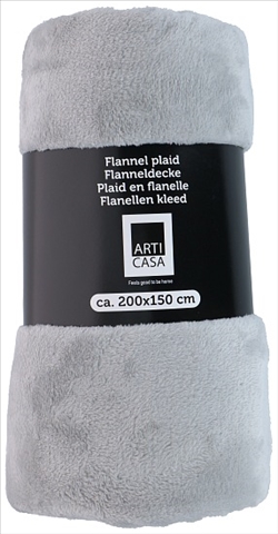Decke Flanell hellgrau 200x150x0.4cm