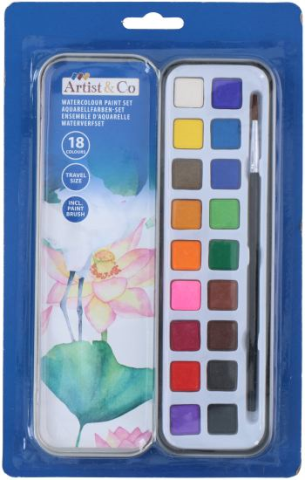 Farben Aquarell-Set 19tlg 21x6.3x1.4cm