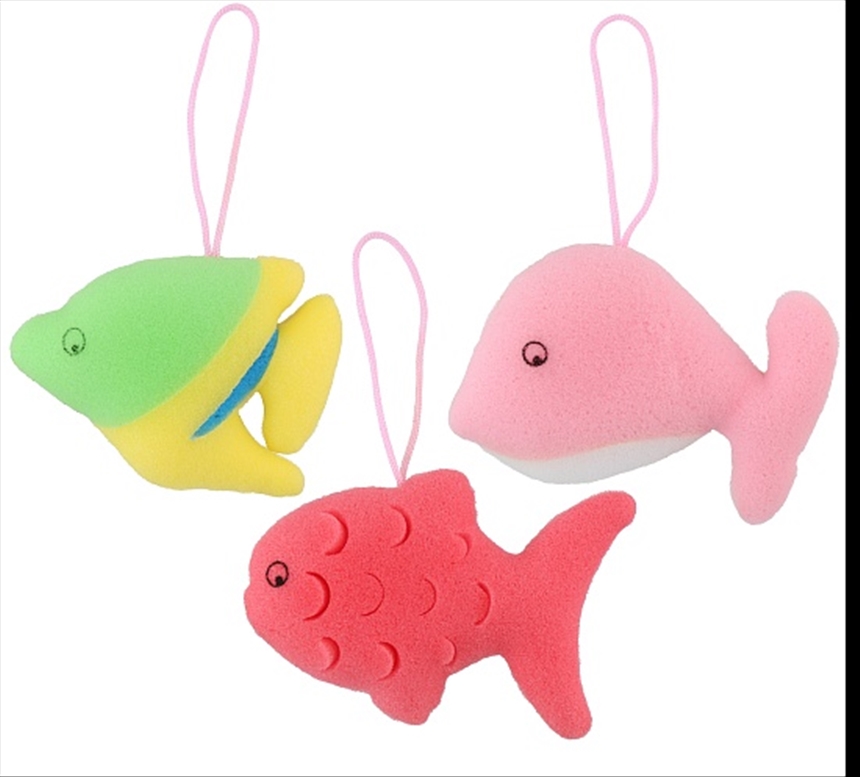 Badeschwamm Fisch 3ass 10x15x4cm