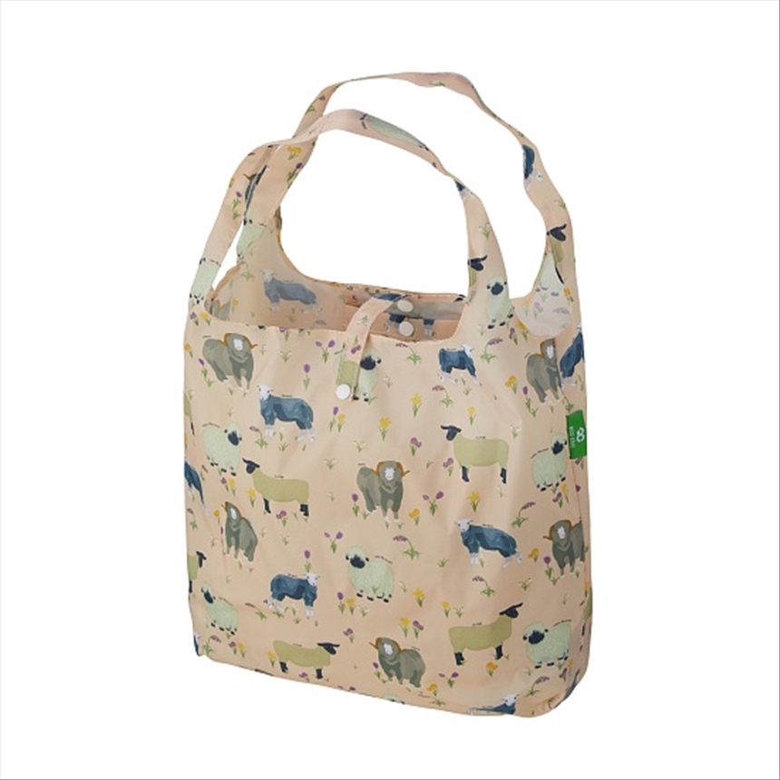 Einkaufstasche ECO CHIC faltbar Schaf-Vielfalt Beige 56x38x10cm Kunststoff 100% recycelt