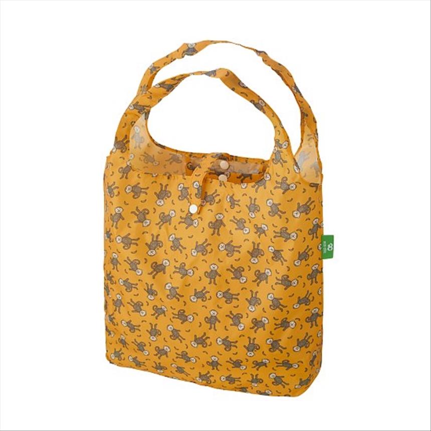 Einkaufstasche ECO CHIC faltbar Affen Gelb 56x38x10cm Kunststoff 100% recycelt