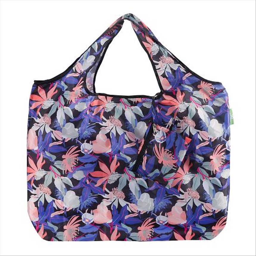 Einkaufstasche gross ECO CHIC faltbar Blumen exotisch 60x42x14cm Kunststoff 100% recycelt