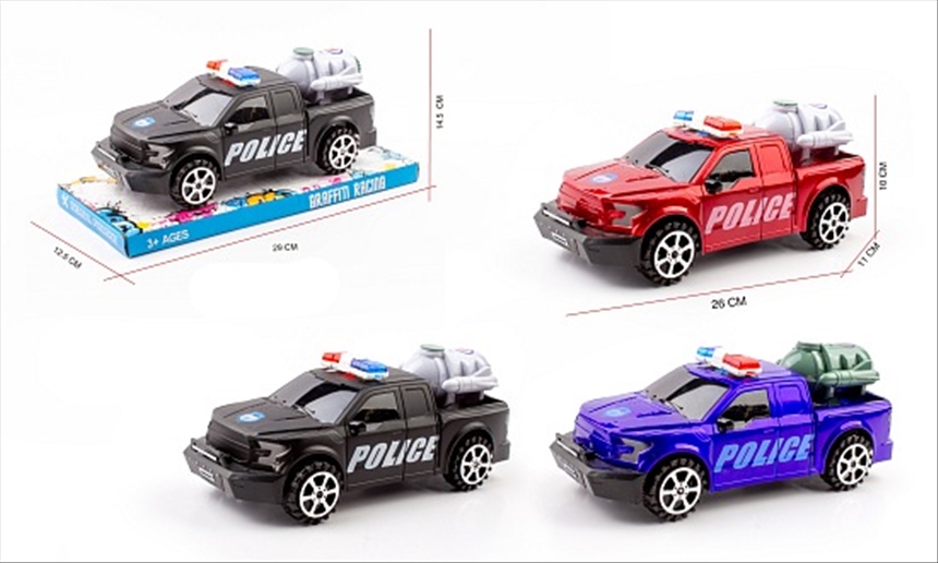 Auto Polizeiauto 3ass Verpackung 29x12.5x14.5cm