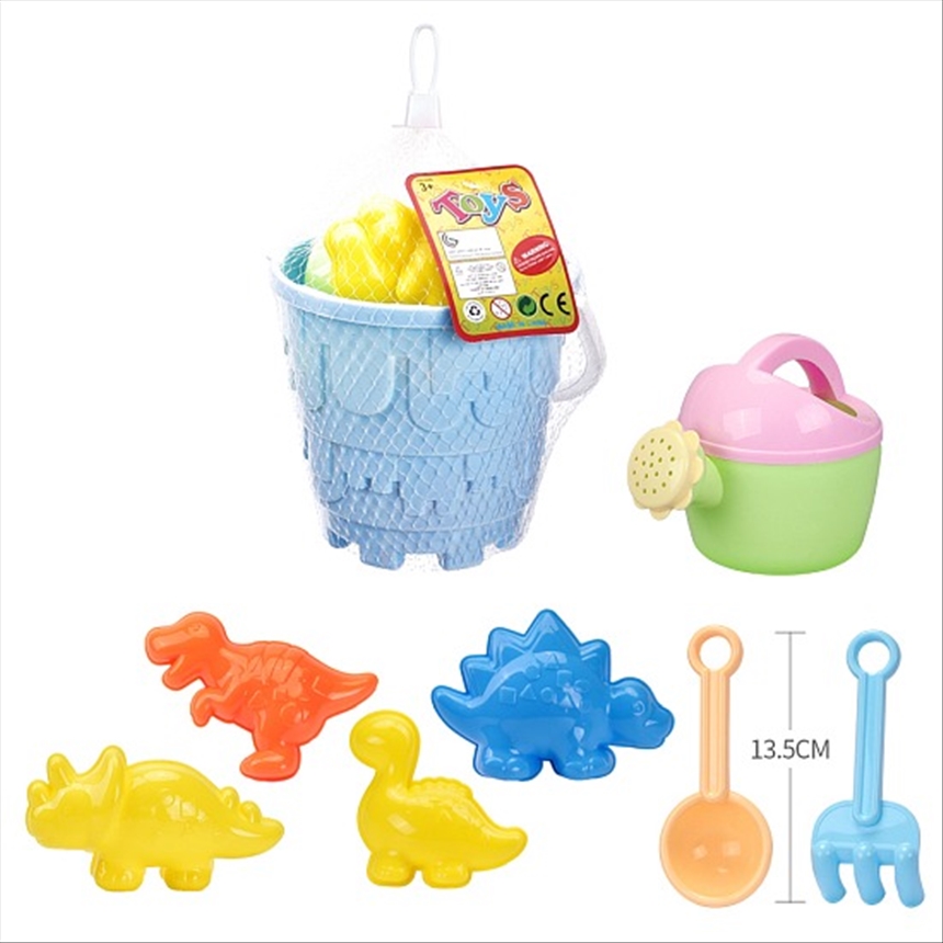 Strand Set 8tlg in Netz 15.5x13.7x13.5cm 3ass