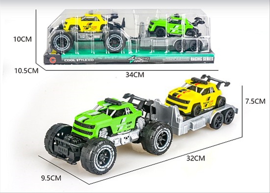 Auto Rennauto mit Abschlepper 32x7.5x9.5cm