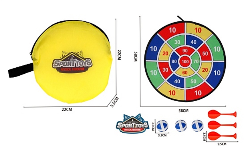 Dartspiel 7tlg faltbare Dartscheibe 58cm