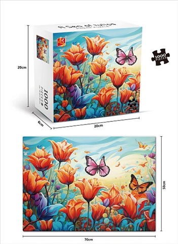 Puzzle Blumen und Schmetterlinge 1000tlg Verpackung 20x20x6cm