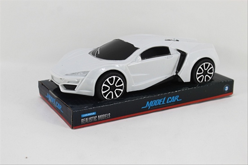 Auto Rennauto weiss in Verpackung 20x7x10cm
